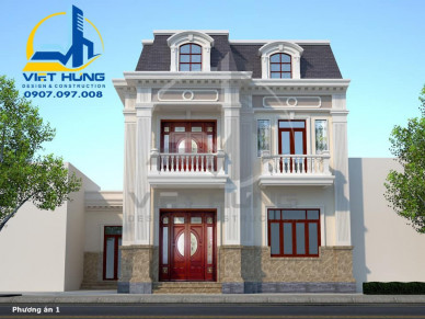 ✅ Phối cảnh biệt thự tân cổ điển